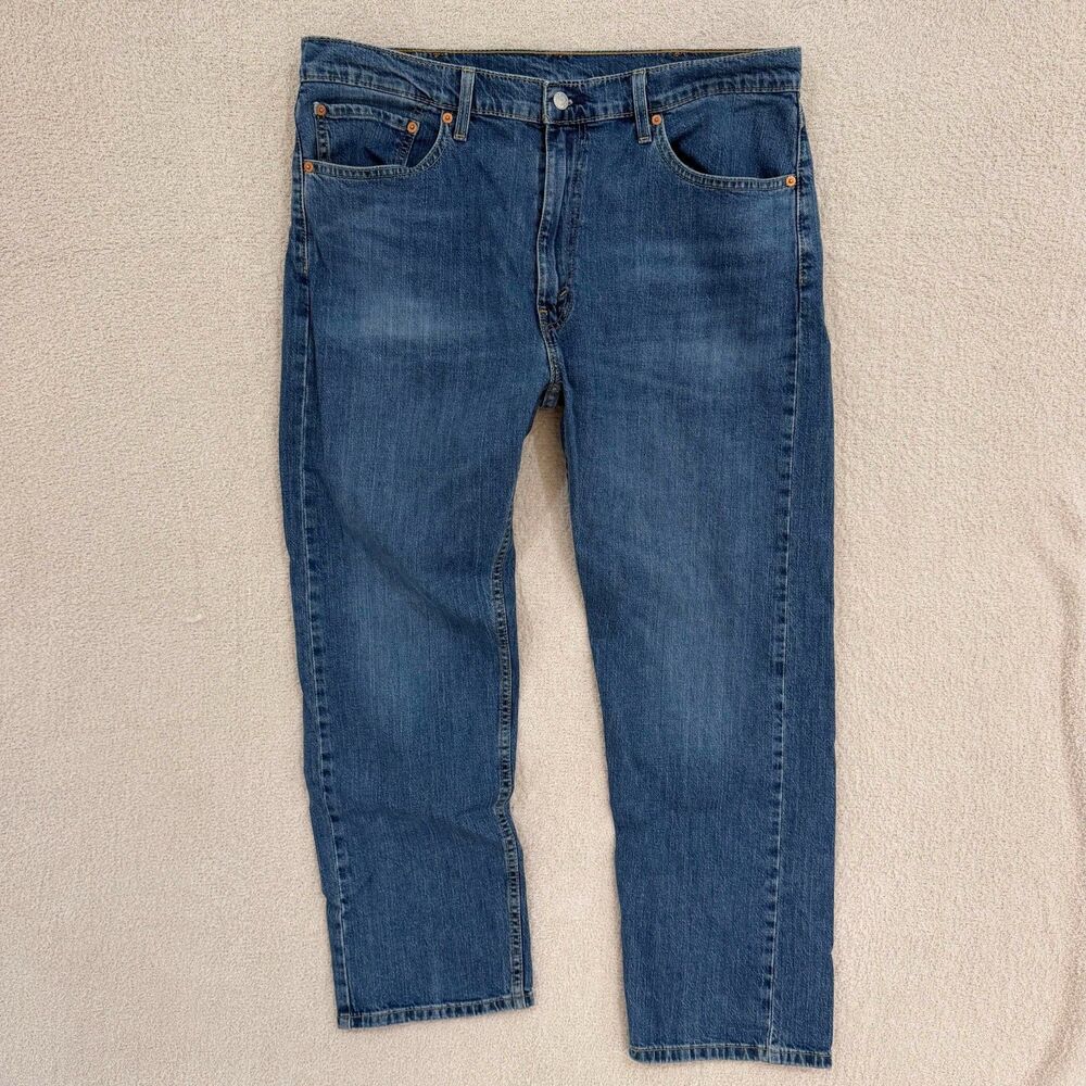 Levi's 505 Regular Fit Jeans Mens 38x29 Medium Wash Straight Leg Red Tab Denim